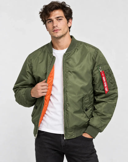 Bomber imbottito da uomo con zip e tasche laterali – foto 2