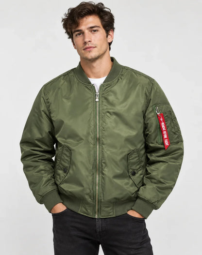 Bomber imbottito da uomo con zip e tasche laterali – foto 3