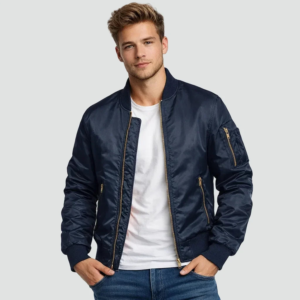 Bomber imbottito da uomo con zip e tasche laterali – foto 8