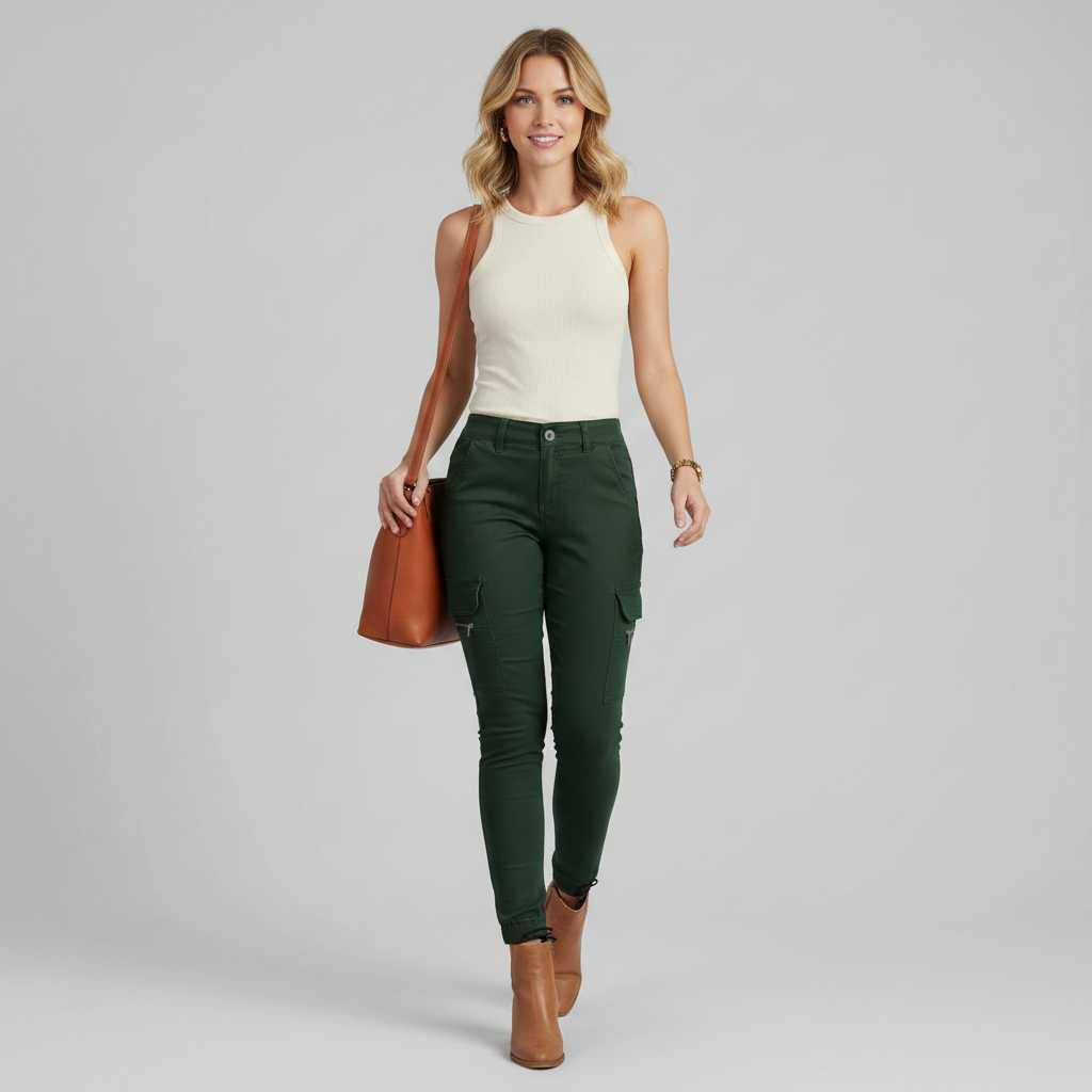 Pantaloni cargo da donna aderenti in stile urbano – foto 3