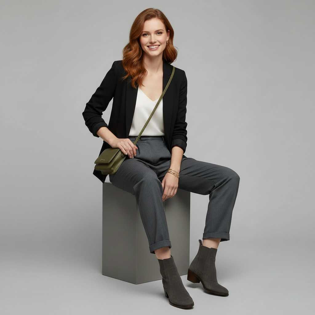 Pantaloni eleganti da donna a vita alta con pinces – foto 2