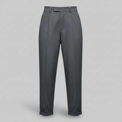 Pantaloni eleganti da donna in grigio – a vita alta con pinces