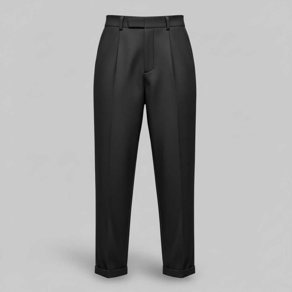 Pantaloni eleganti da donna in nero – a vita alta con pinces