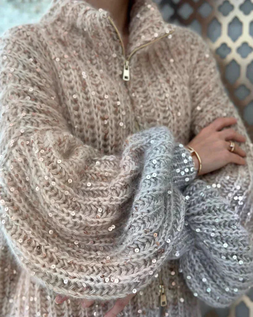 Zybel - Elegante Cardigan di Seta Scintillante