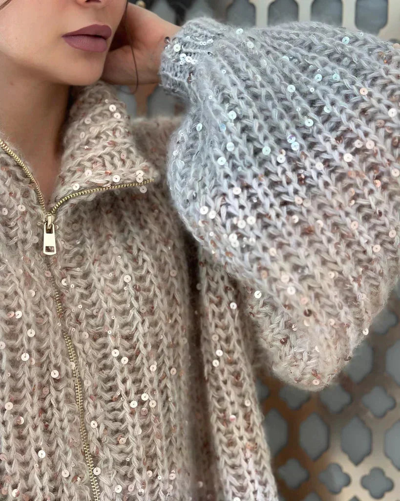 Zybel - Elegante Cardigan di Seta Scintillante