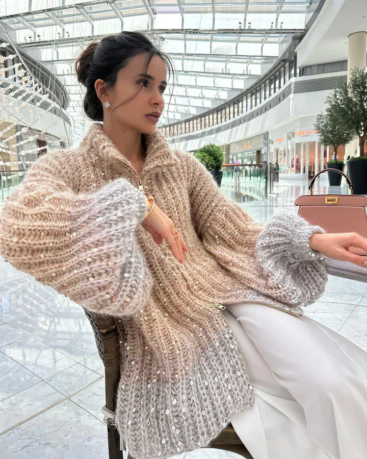 Zybel - Elegante Cardigan di Seta Scintillante