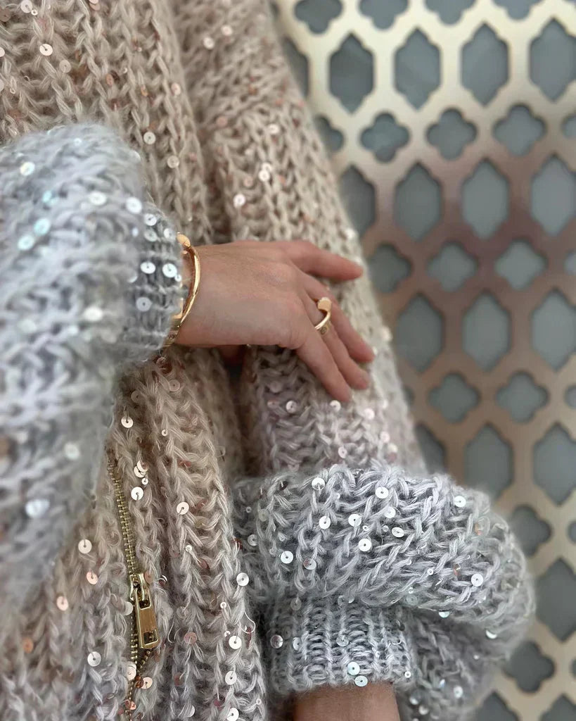 Zybel - Elegante Cardigan di Seta Scintillante